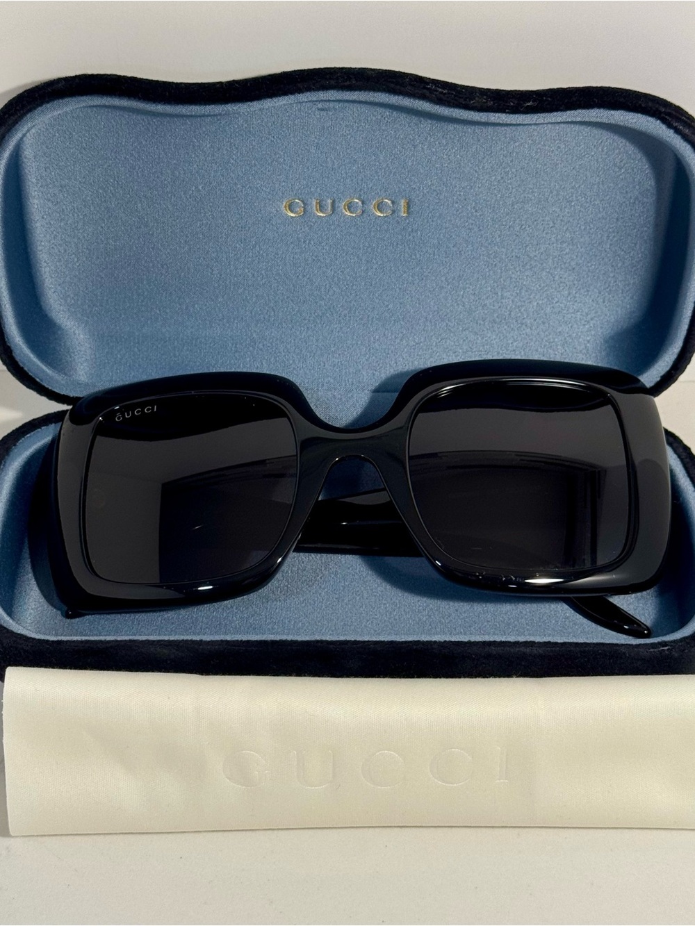 GUCCI Black Oversized Square Women's Sunglasses | Pristine